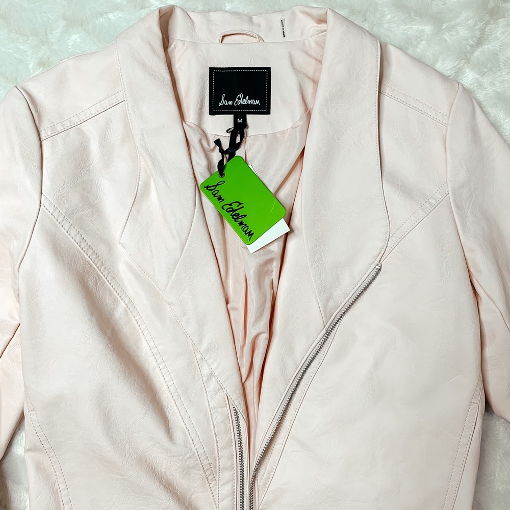 🆕 Sam Edelman Dusty Rose Faux Leather Jacket NWT - Picture 7 of 8